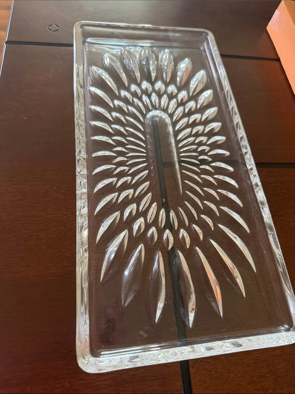 Nachtmann Crystal rectangular tray in the Orion pattern